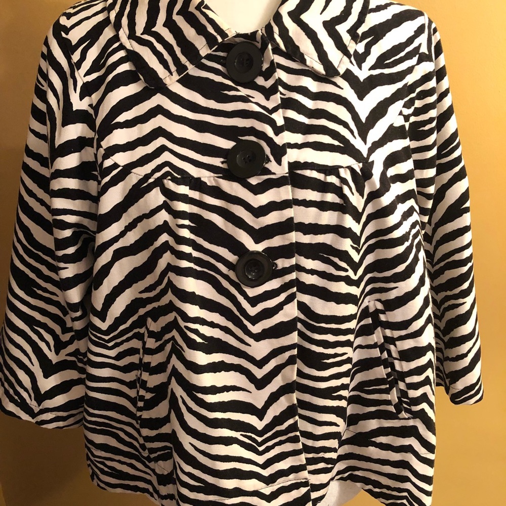 Plus Size 2x Trendy Zebra Print Blazer